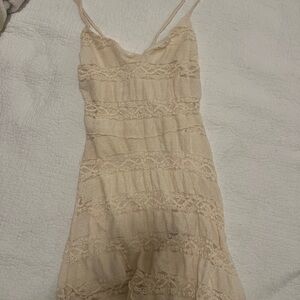 SOLD 
 🧸 Bershka Elegant Cream Lace Dress